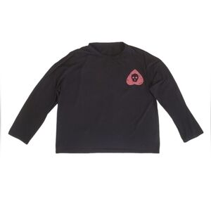 Romwe Women's Black Occult Nine‎ Lives Ouija Long Sleeve T-shirt XL